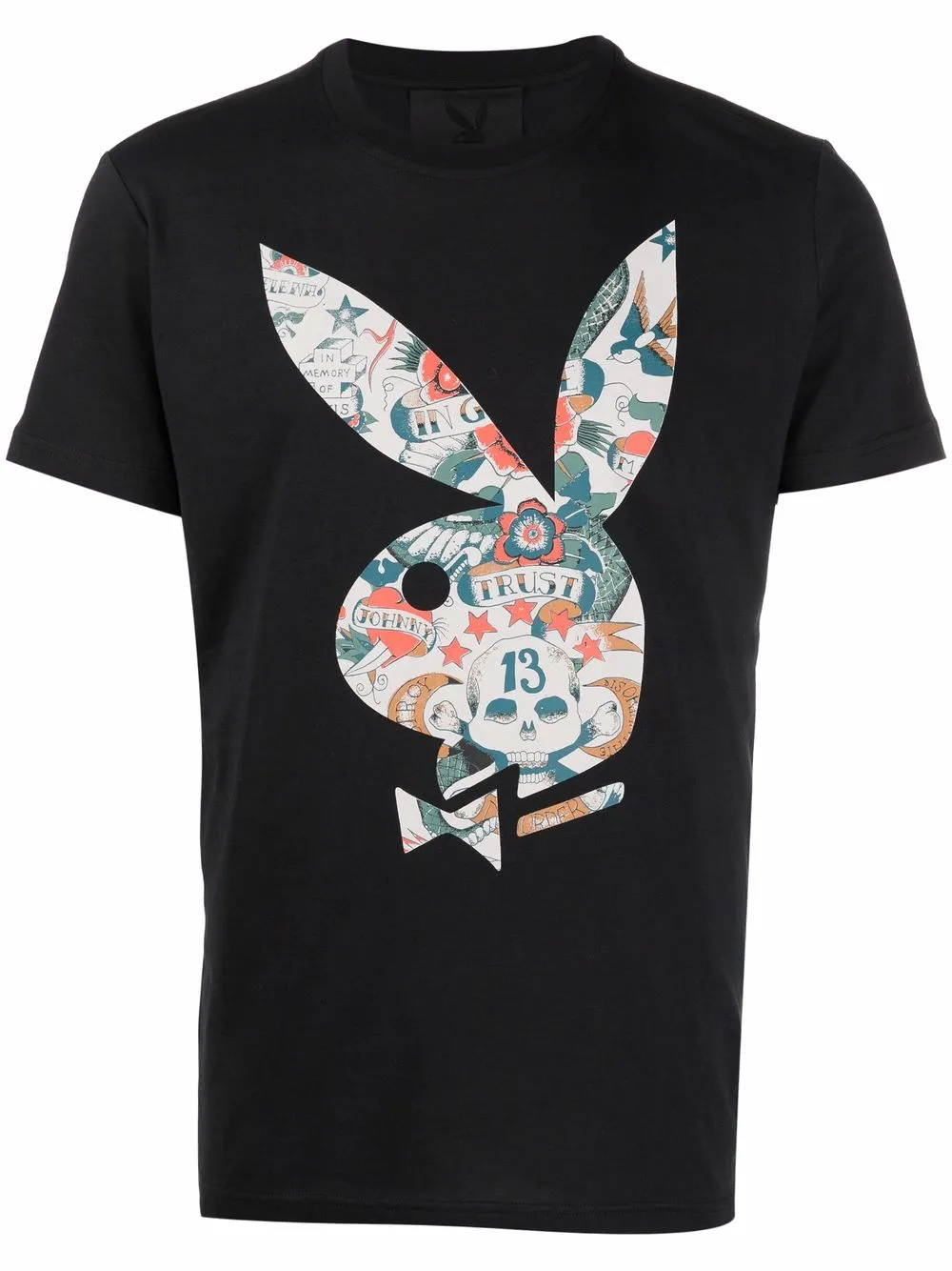 

John Richmond playera con estampado Playboy - Negro