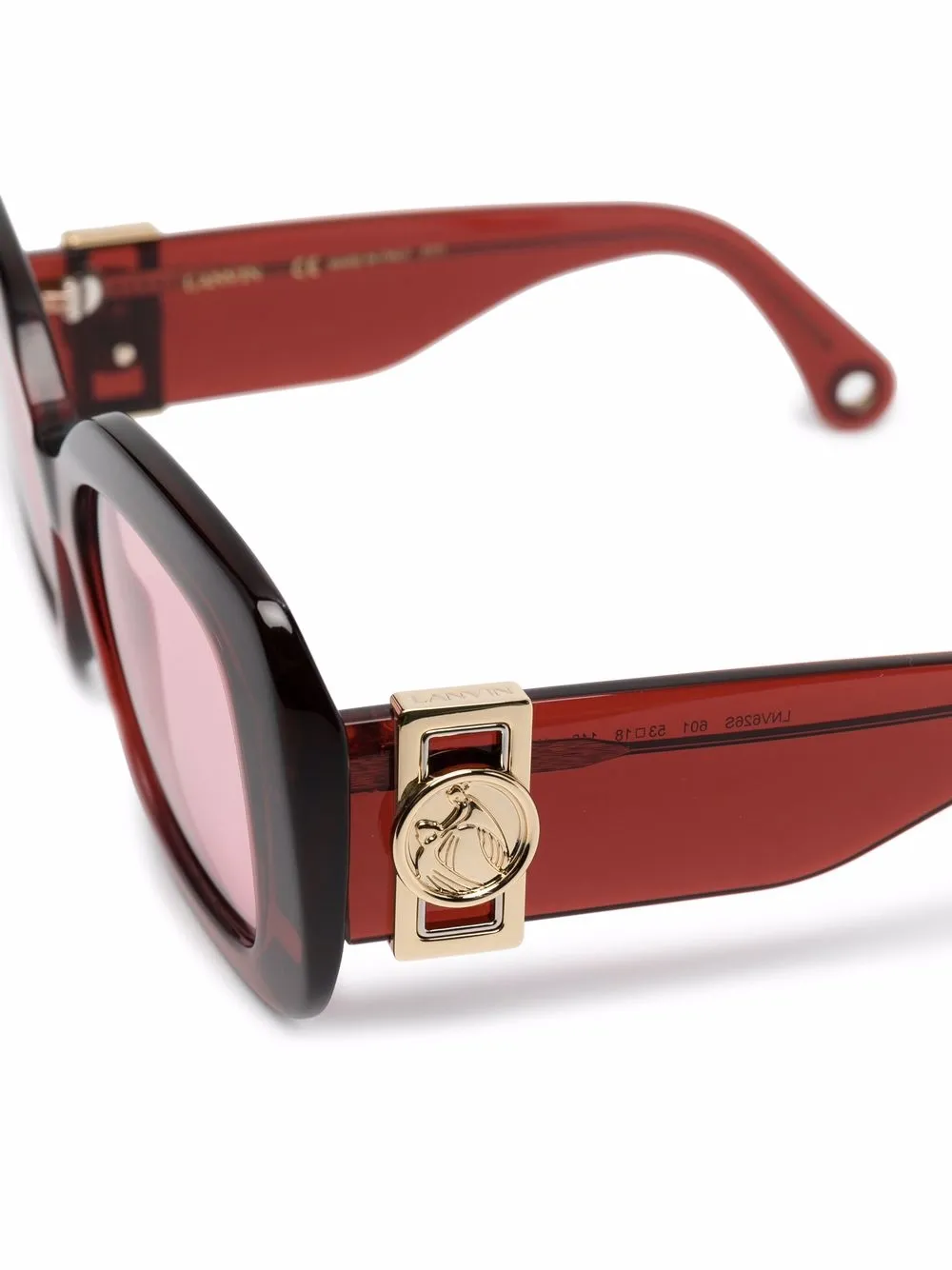 Lanvin Zonnebril met oversized montuur Rood