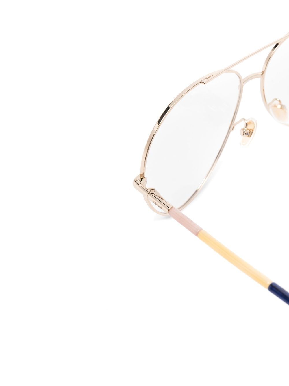 Optical: Pilot Eyeglasses, metal & calfskin — Fashion