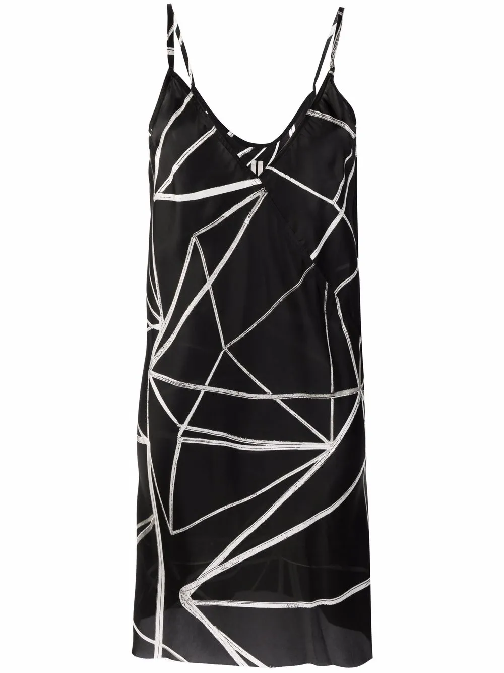 Rick Owens slip dress con estampado abstracto - Negro