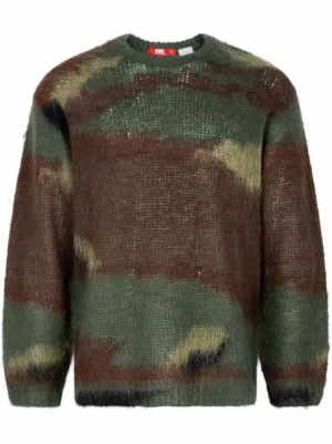 Supreme Sleeve Stripe Sweater Blue Camo