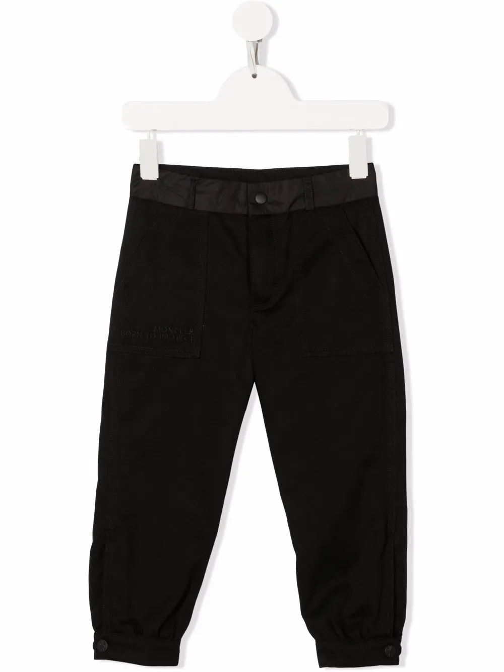 

Moncler Enfant pantalones tapered con parche del logo - Negro