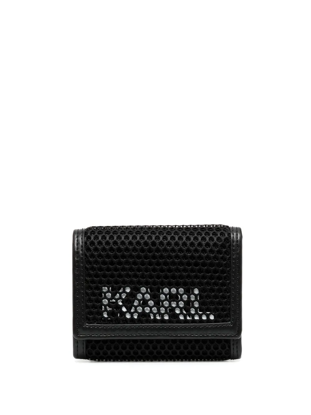 

Karl Lagerfeld logo-print mesh tri-fold wallet - Black
