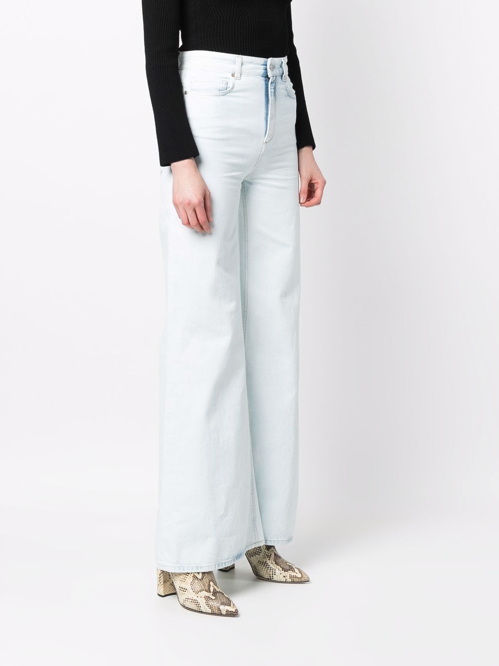 Shop Dorothee Schumacher High-waist Wide-leg Jeans In Blue