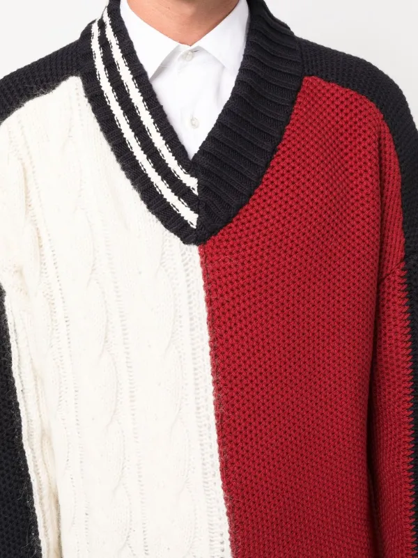 Tommy Hilfiger colour-block cable-knit 