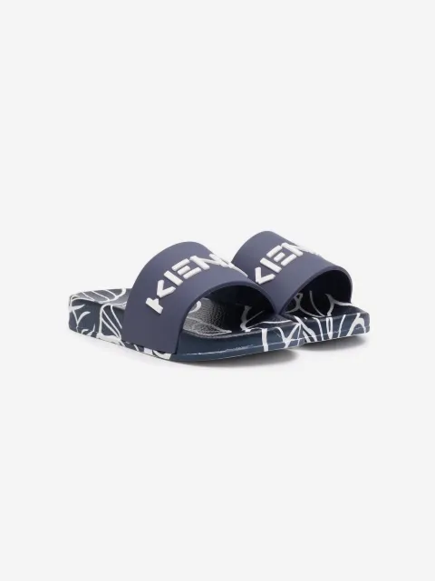Kenzo Kids flip flops con logo estampado