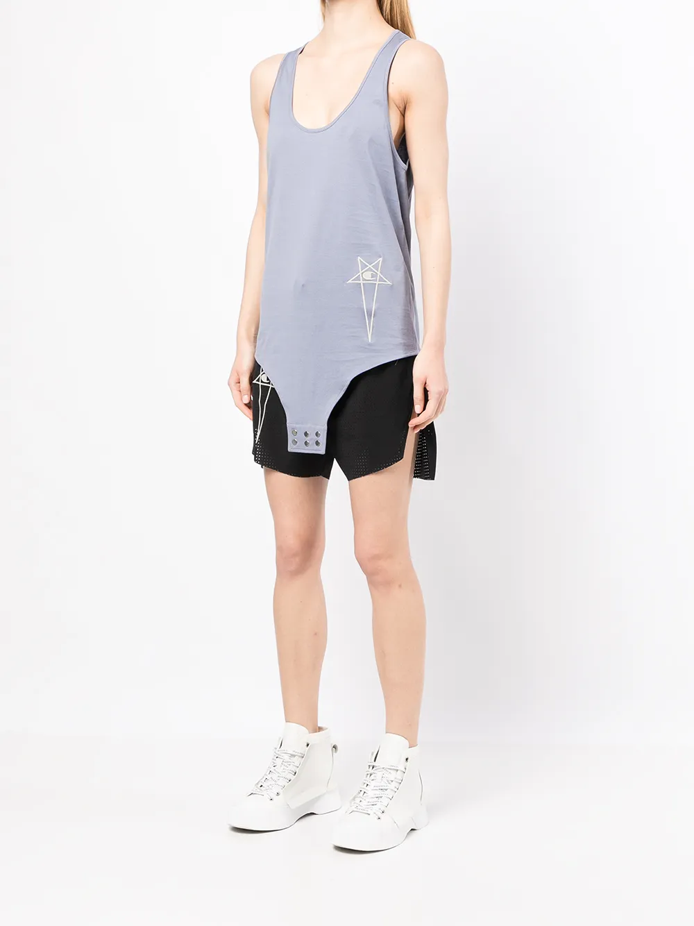  Rick Owens X Champion Tanktop Mit Logo Print   Blau 