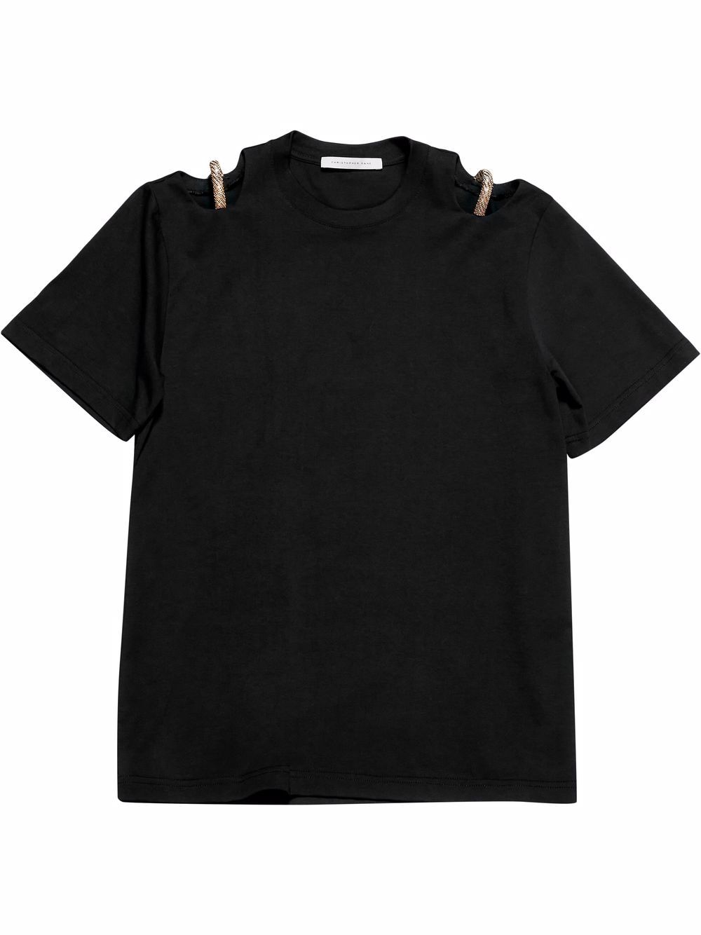 

Christopher Kane playera con aberturas y detalle de cadena - Negro