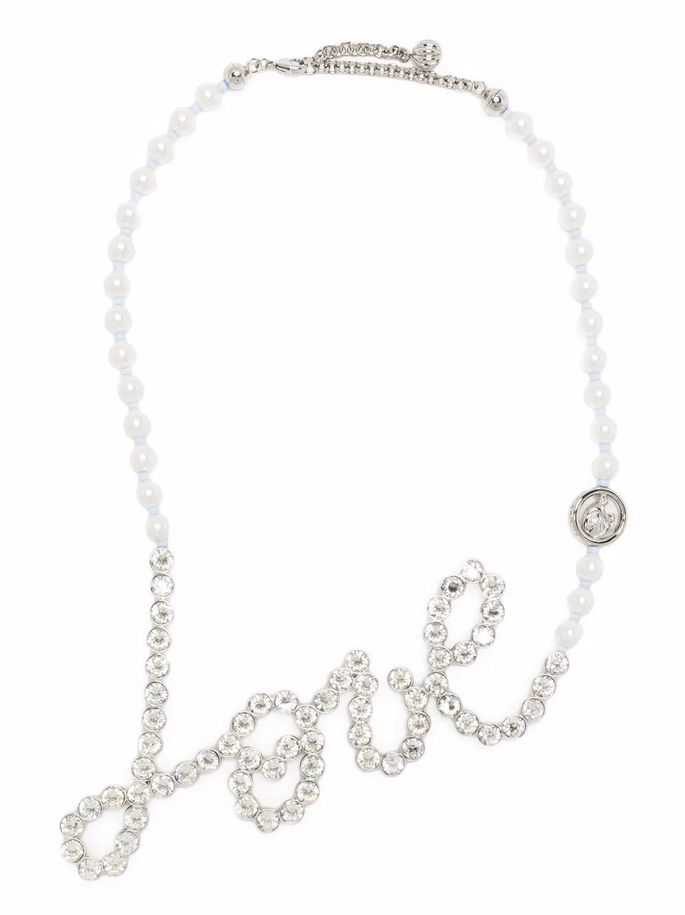 

Lanvin crystal-love faux-pearl necklace - Silver