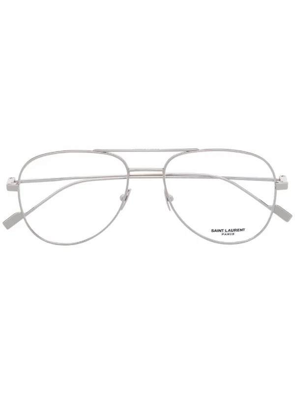 Saint Laurent Eyewear Lentes Con Armazón Aviador Transparente - Farfetch