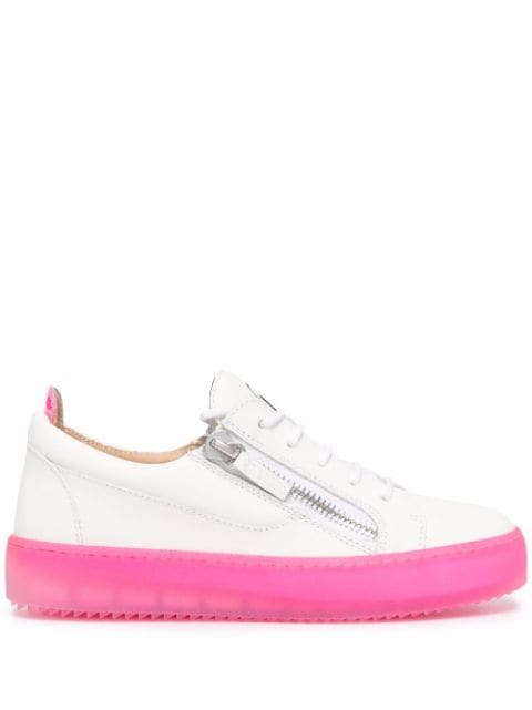 zip-detail low-top sneakers