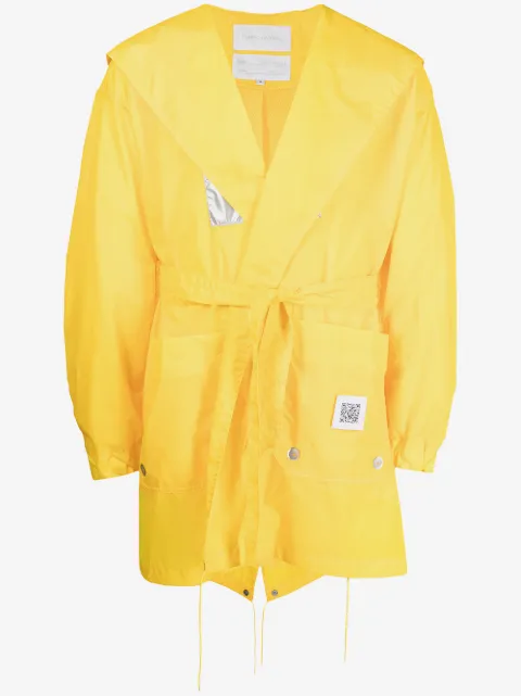 Fumito Ganryu reflective panel hooded raincoat