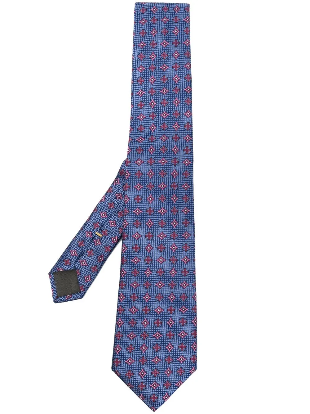 

Canali patterned-jacquard silk tie - Blue