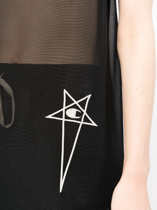 Rick Owens X Champion embroidered-logo Tank Top | Black | FARFETCH