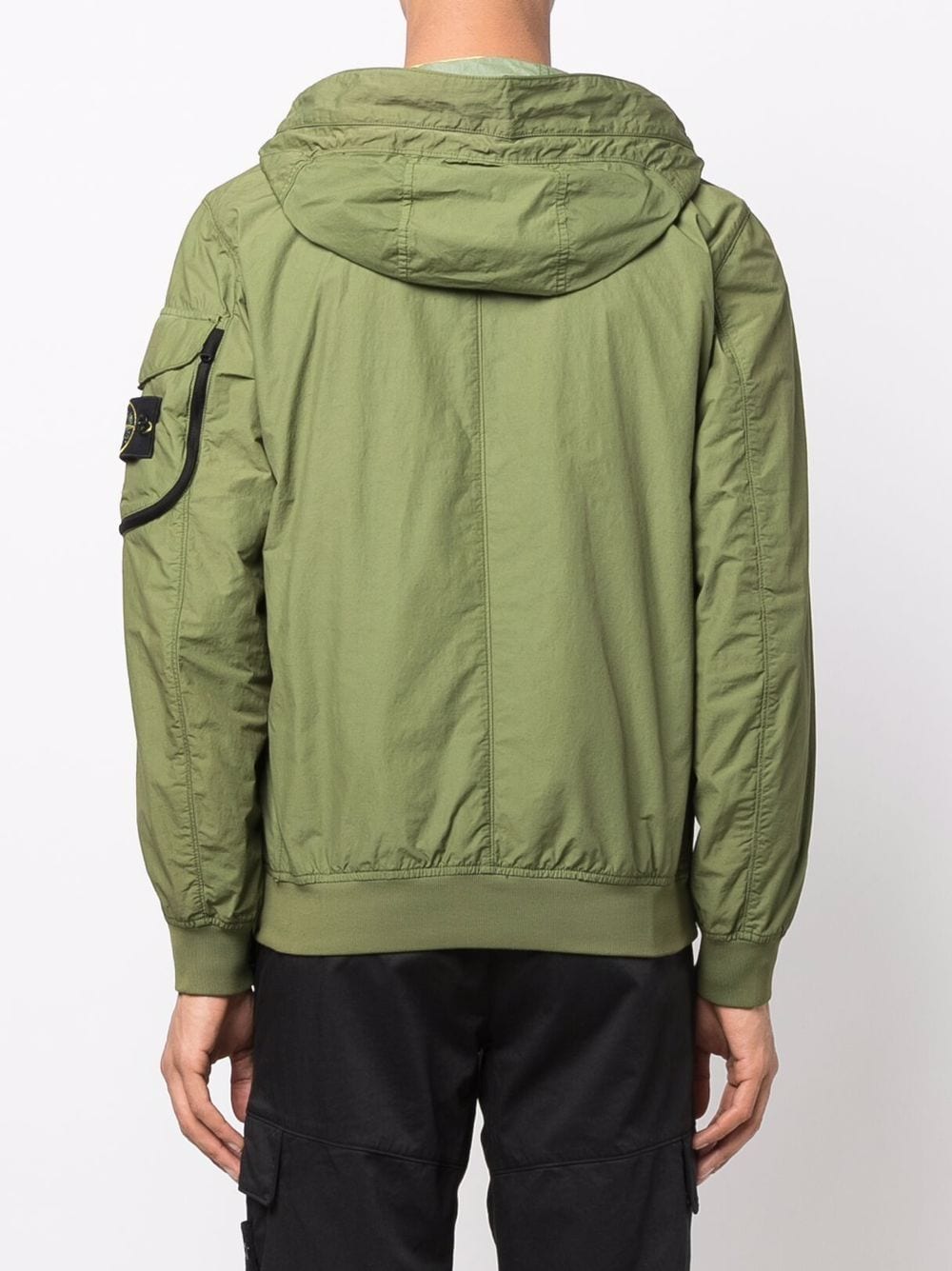 Shop Stone Island Compass-patch Zip-front Lightweight Jacket In Green