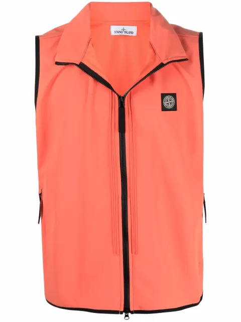 Stone Island صديري بسحاب وشارة شعار الماركة