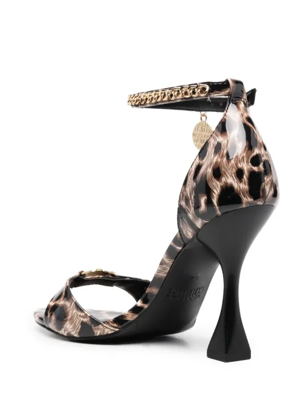 leopard print heeled sandals
