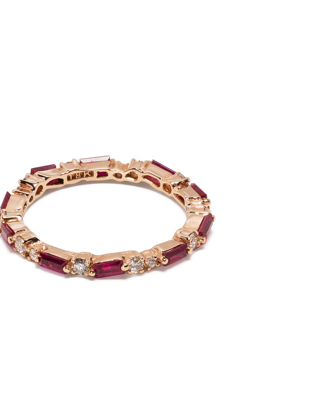 Shop Suzanne Kalan 18kt Rose Gold Ruby And Diamond Eternity Ring
