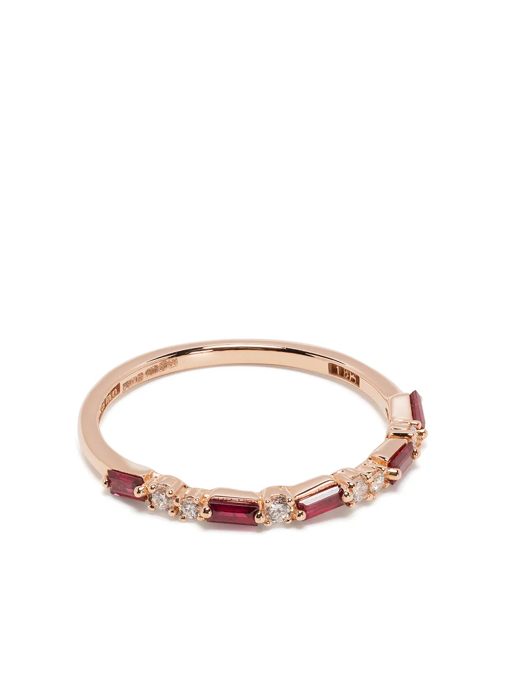 Suzanne Kalan 18kt Rose Gold Ruby And Diamond Half-eternity Ring