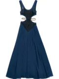 Christopher Kane cut-out chain-detail flared dress - Blue