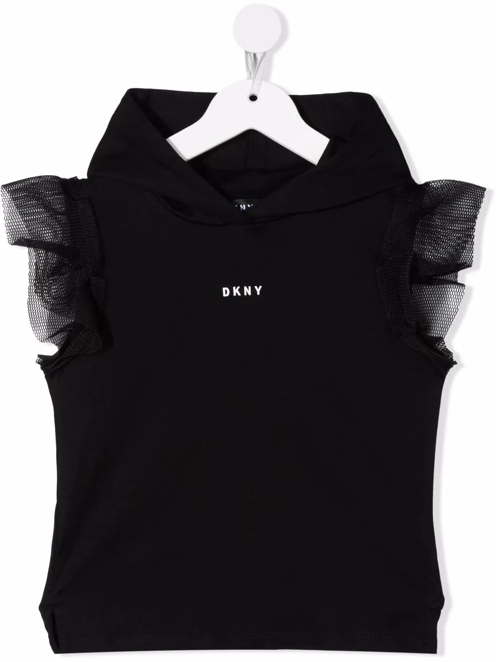 

Dkny Kids playera con capucha y logo estampado - Negro