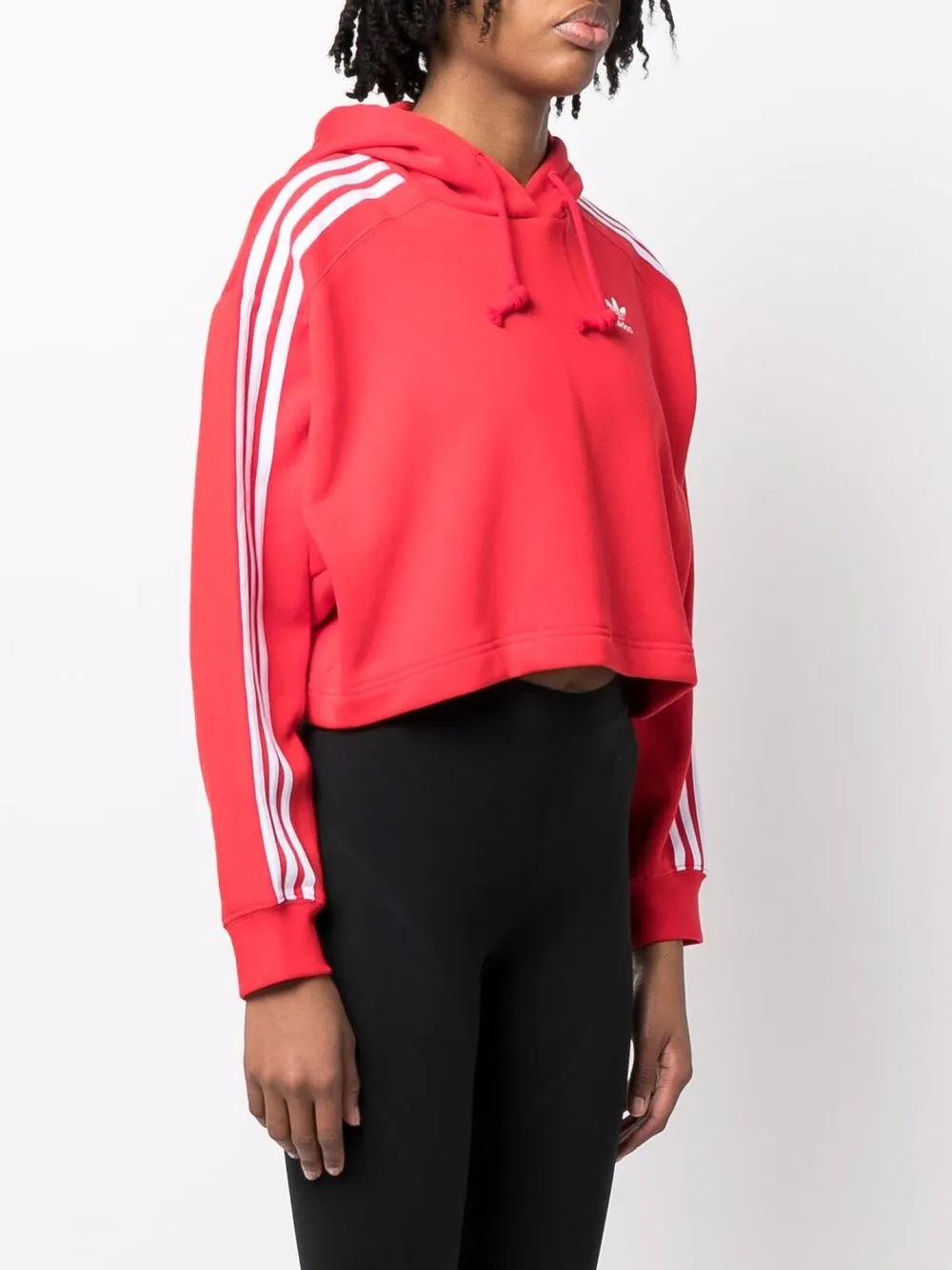  Adidas Cropped Hoodie   Rot 