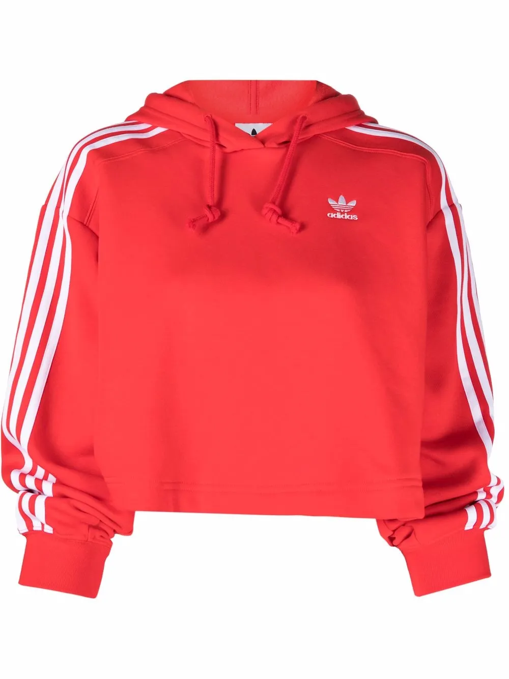 Red cropped store adidas hoodie