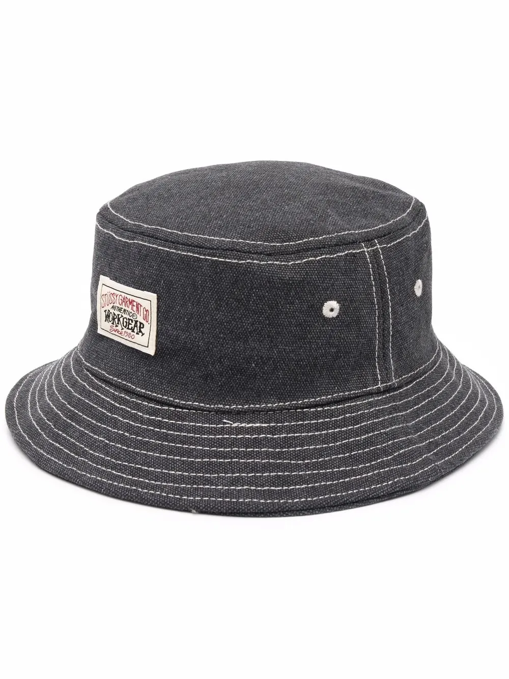 

Stüssy gorro de pescador de mezclilla con parche del logo - Negro