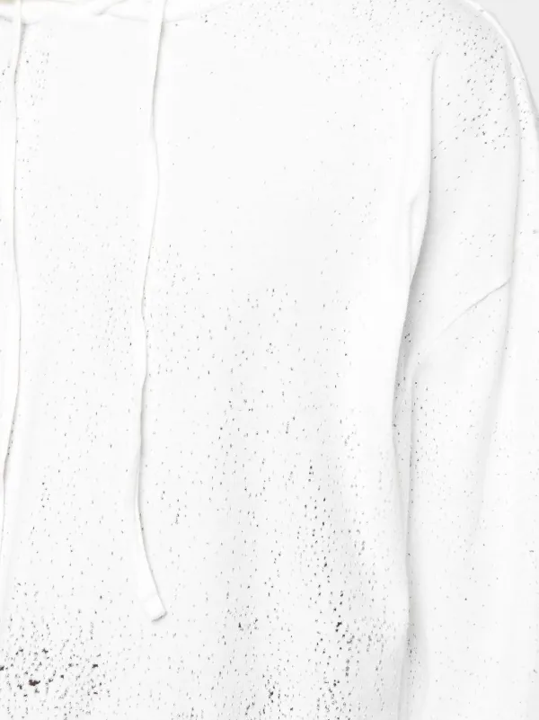 1017 ALYX 9SM Distressed Hooded long-sleeve Top | White