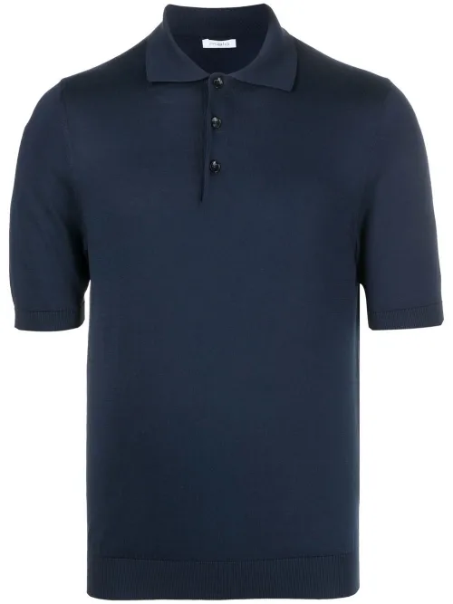 Malo polo en maille fine - Bleu - Malo - Modalova