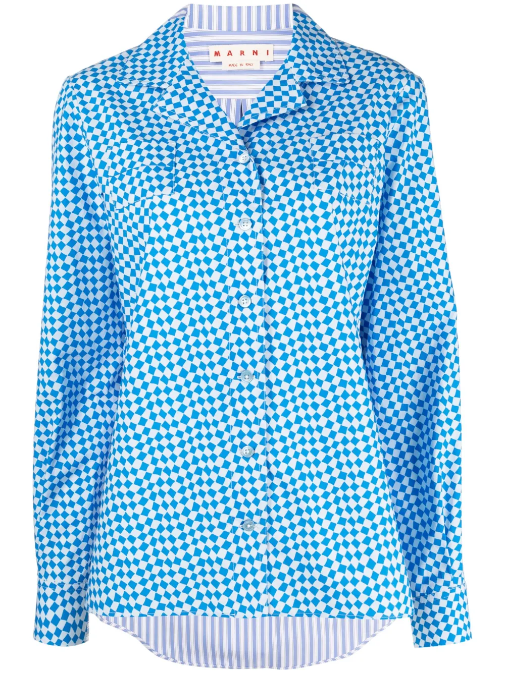 

Marni camisa con diseño de dos tonos - Azul