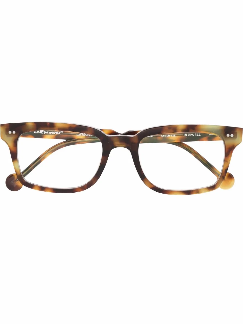 

L.A. EYEWORKS tortoiseshell square-frame glasses - Brown