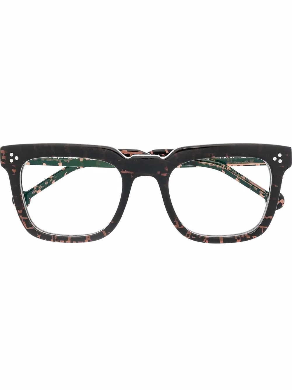 

L.A. EYEWORKS lentes de sol con armazón rectangular estilo carey - Marrón