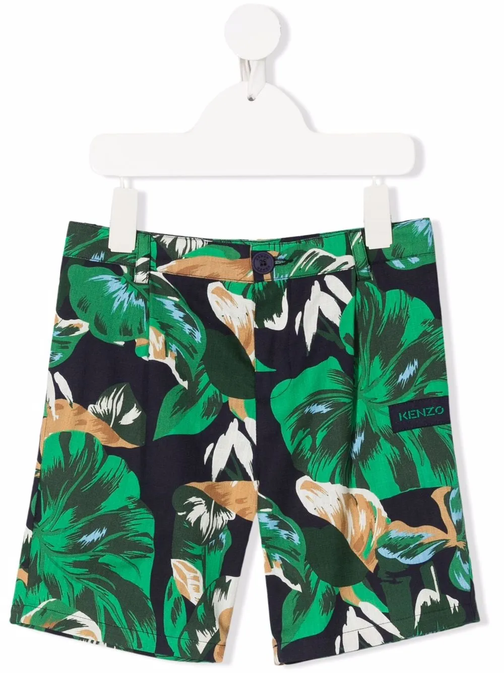 

Kenzo Kids shorts con estampado tropical - Verde