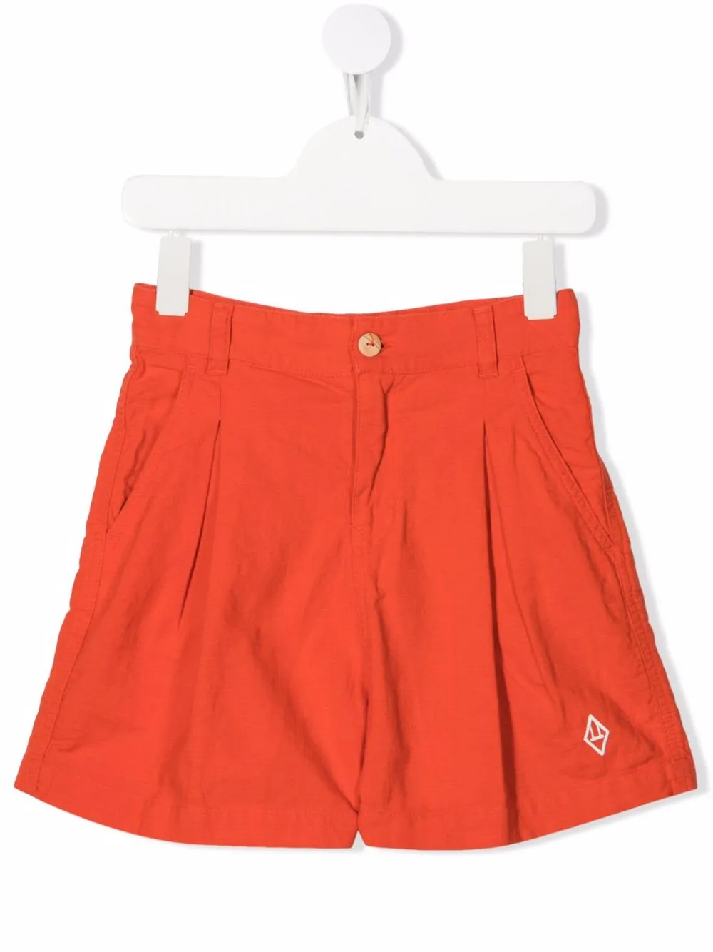 

The Animals Observatory embroidered-logo pleated shorts - Orange