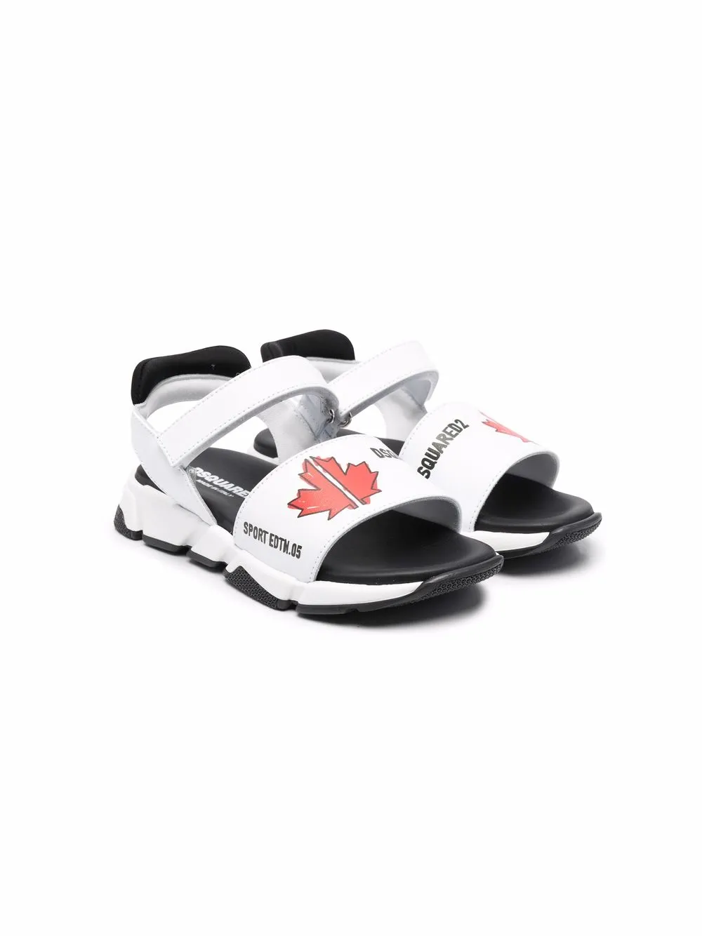 

Dsquared2 Kids sandalias con cierre autoadherente y logo - Blanco