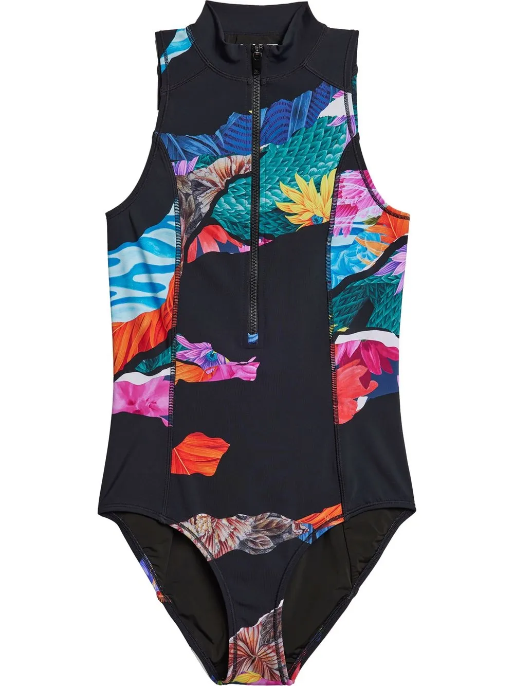 

Y-3 traje de baño con coral estampado - Negro