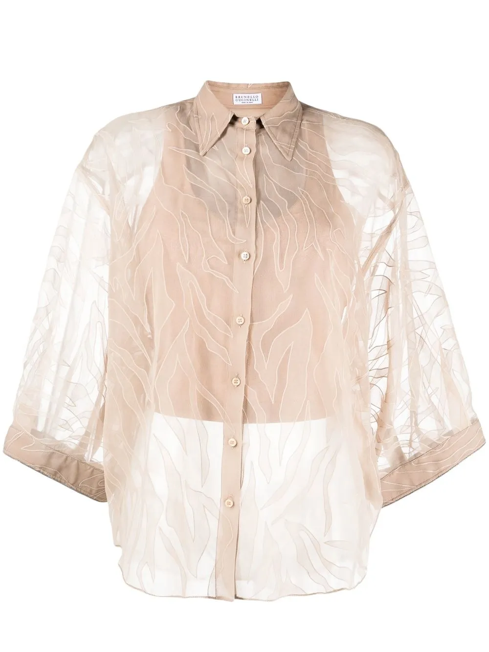 

Brunello Cucinelli sheer finish pattern shirt - Neutrals