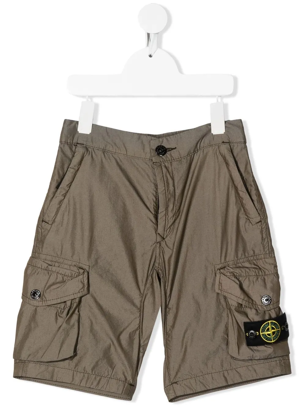 

Stone Island Junior logo patch cargo shorts - Green