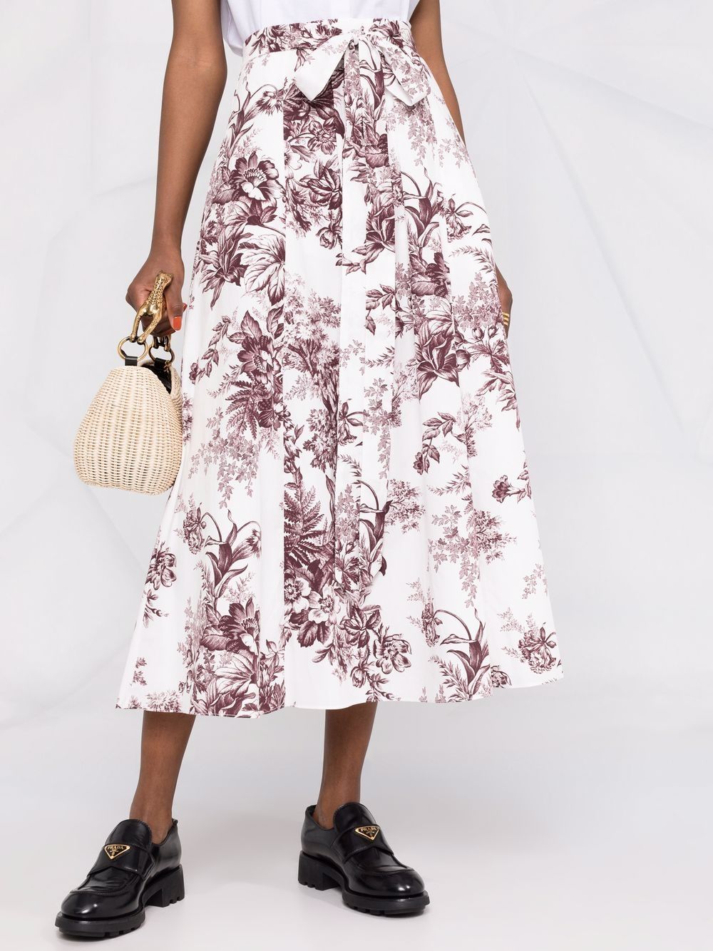 фото Erdem bernadette floral-print midi skirt