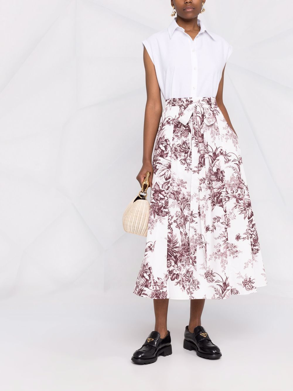 фото Erdem bernadette floral-print midi skirt