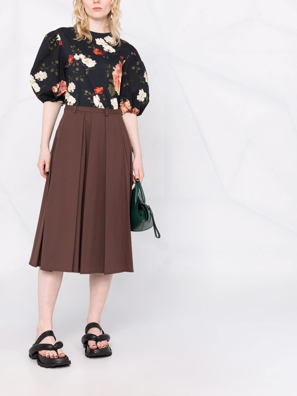 Erdem Blouse met pofmouwen - Zwart