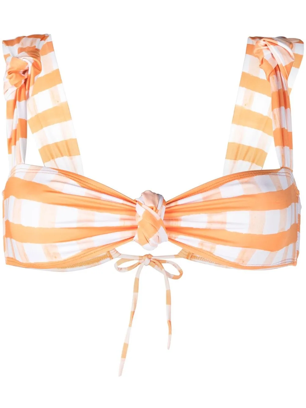 

Jacquemus top de bikini Vichy a cuadros - Naranja