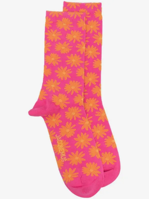 Jacquemus chaussettes à fleurs en maille intarsia 