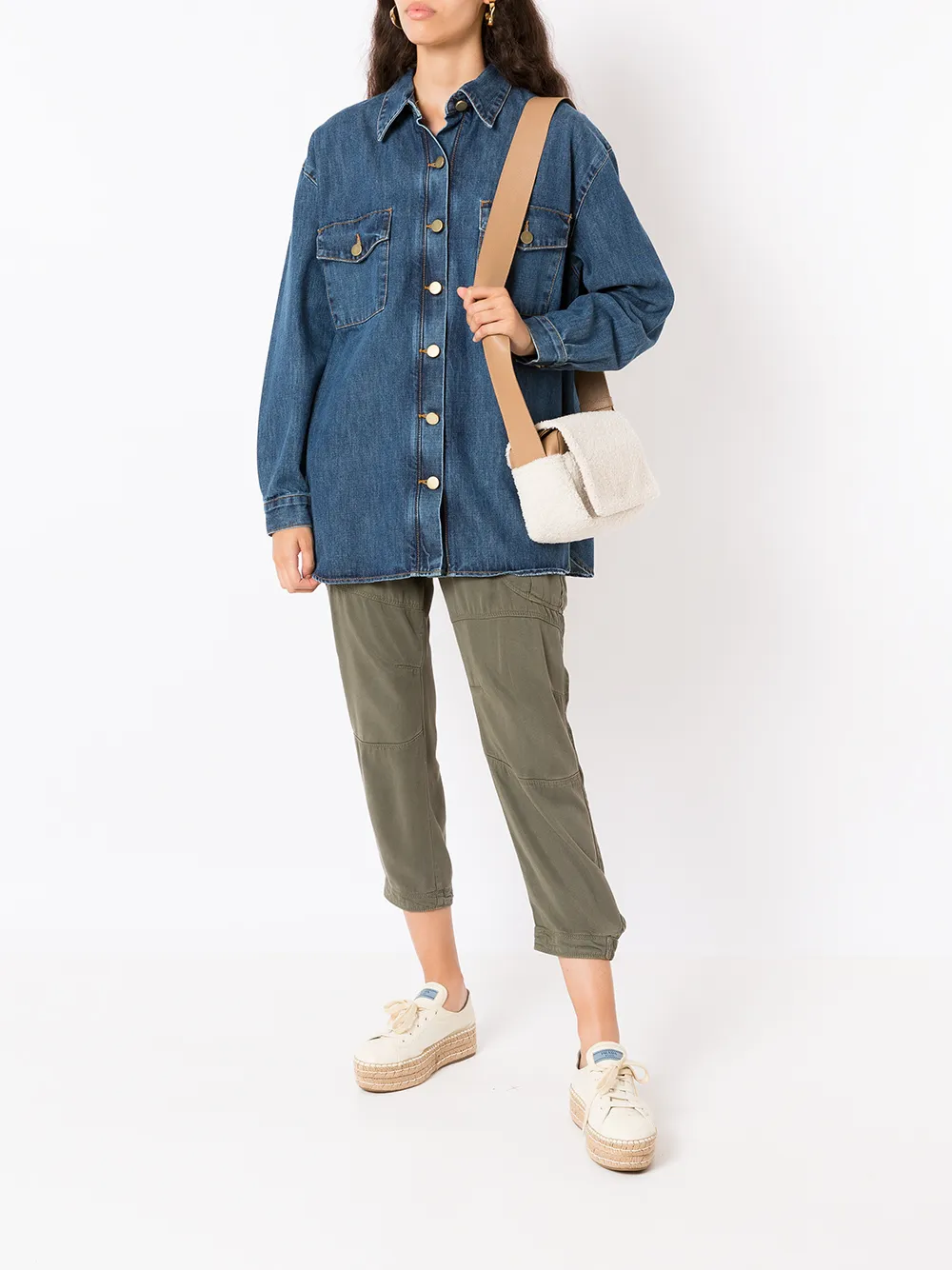  Sarah Chofakian Sassy Shearling Crossbody Bag - Neutrals 