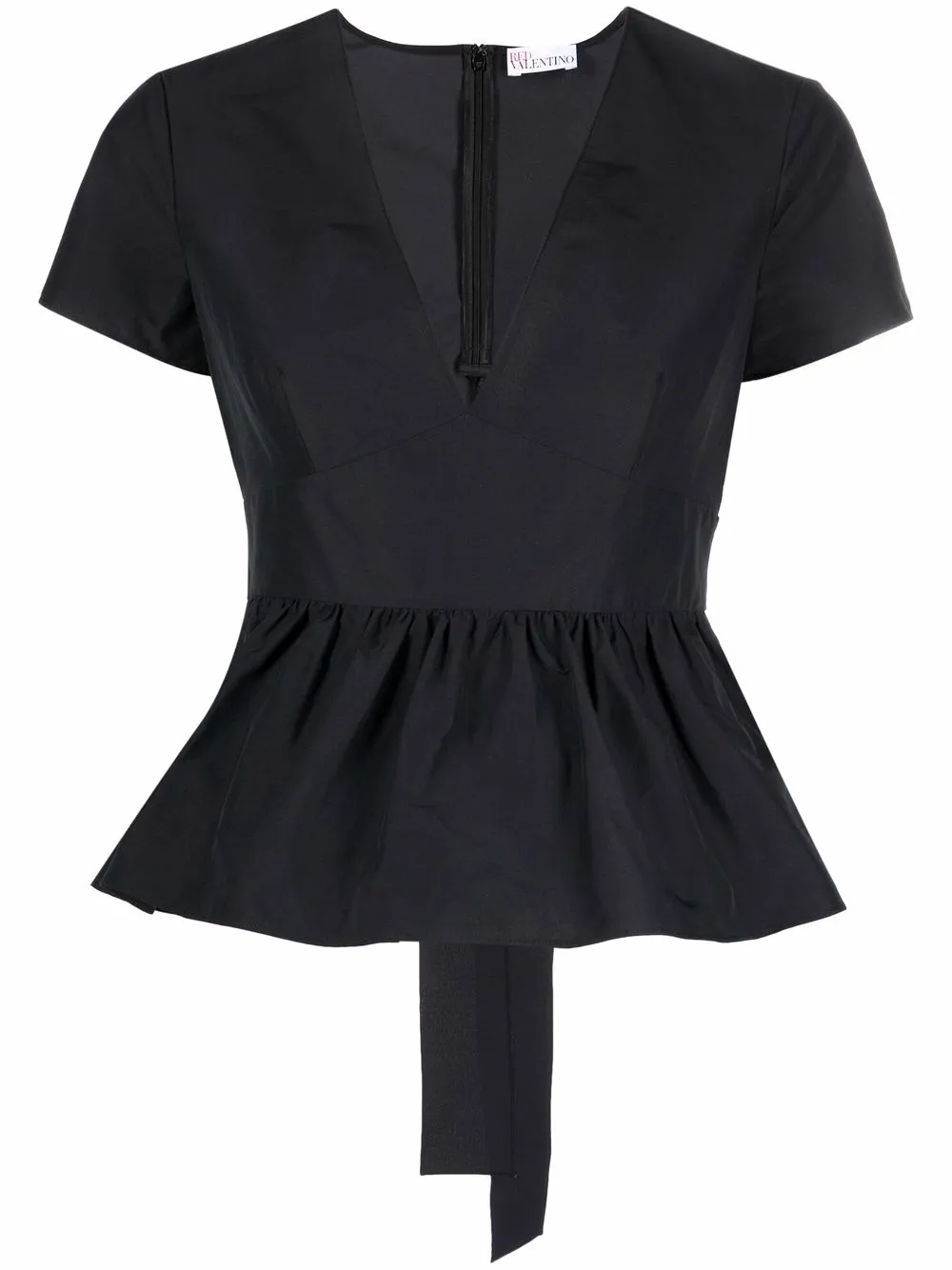 

RED Valentino blusa con dobladillo peplum - Negro