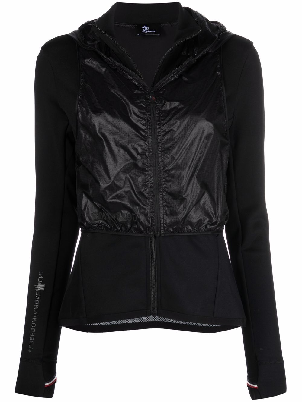 Moncler Grenoble panelled-bodice hooded jacket – Black