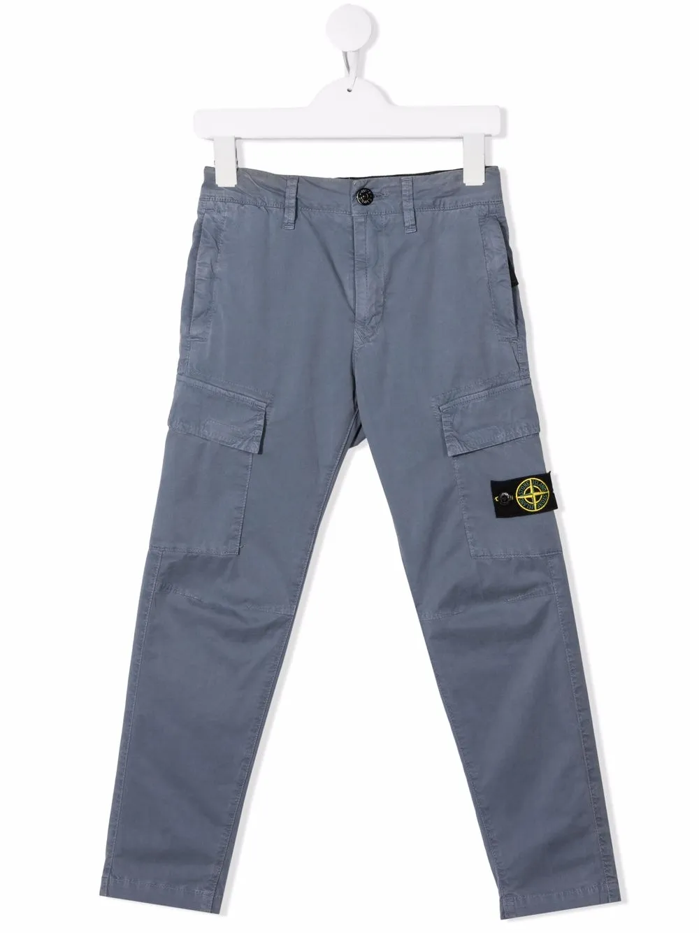 

Stone Island Junior pantalones cargo con parche del logo - Azul