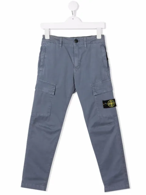 Stone Island Junior بنطال كارغو بشارة شعار الماركة