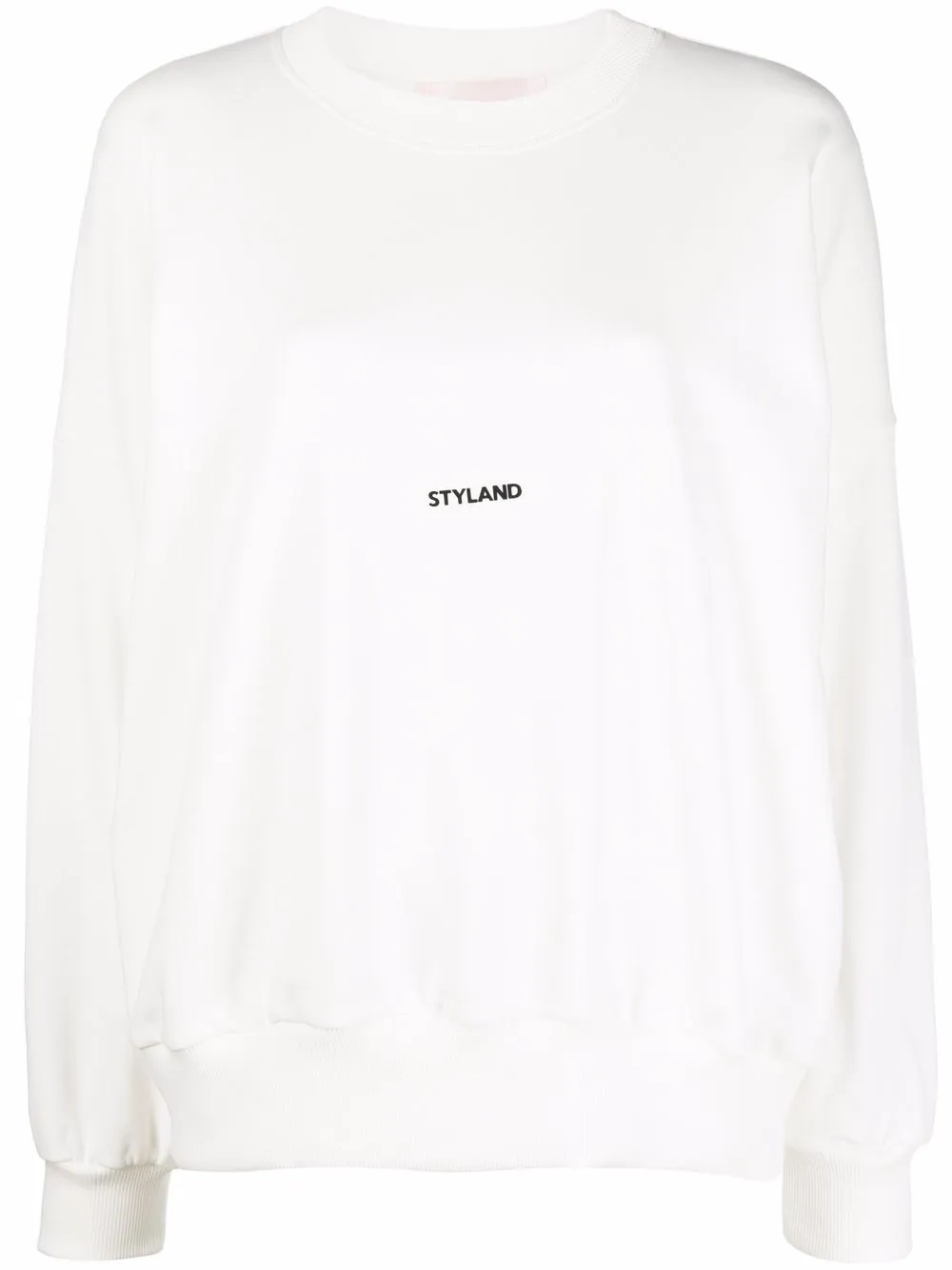 

STYLAND logo-print crew neck sweatshirt - White